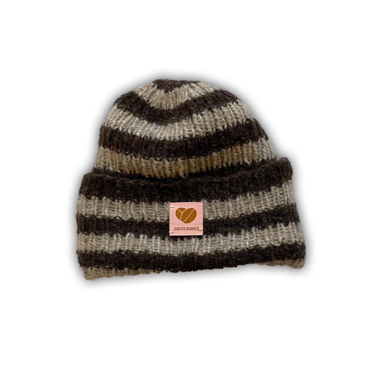 Billede af Coffee Beanies - Sky beanie strikhue - Striped Brown