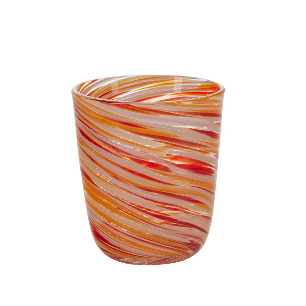 Twist vandglas - orange/rød/beige Bahne