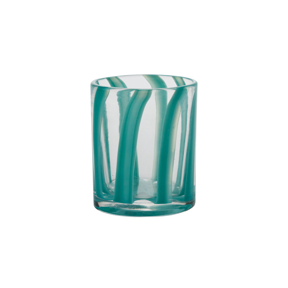 Billede af Bahne Interior - Tumbler glas med striber - turkis