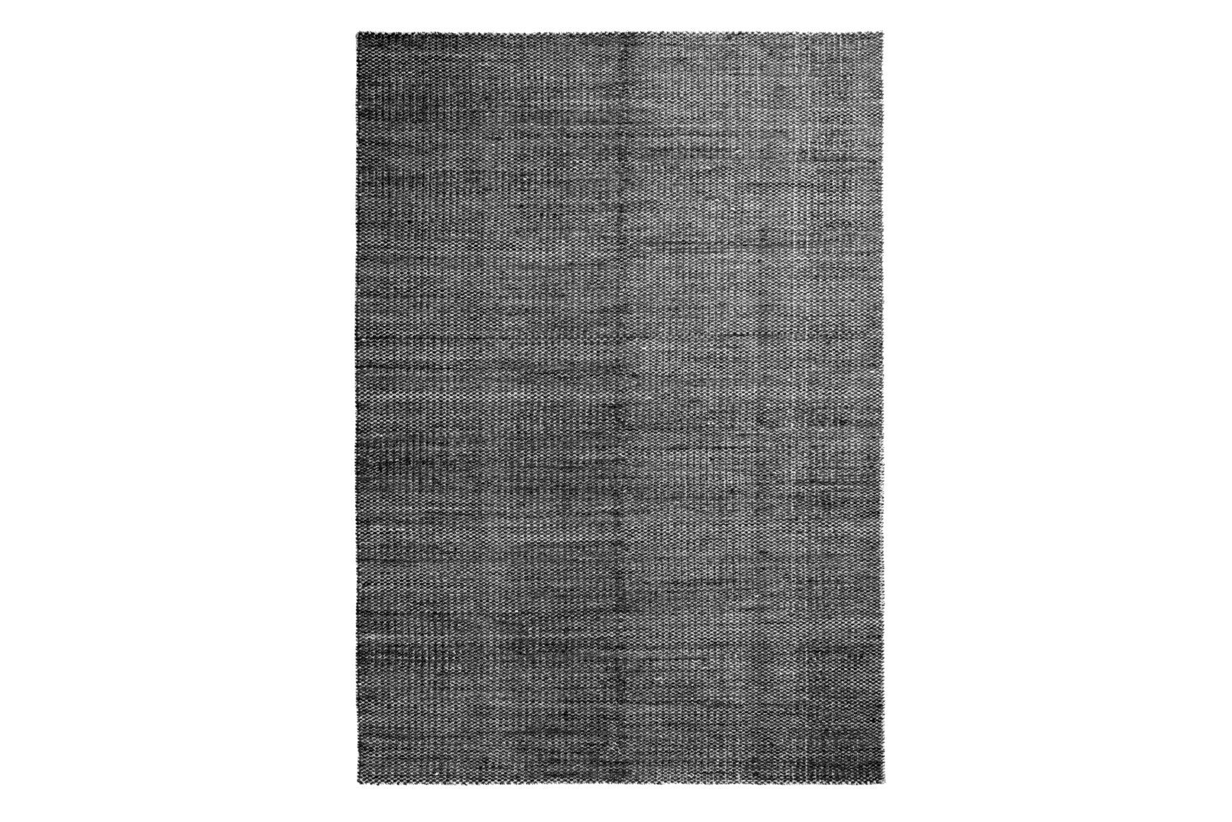 Billede af Hay - Moiré Kelim gulvtæppe, sort - 200x300 cm.