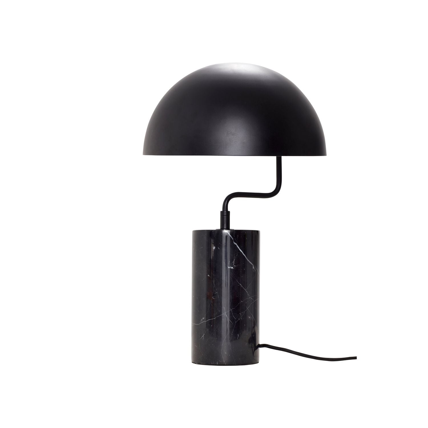 Billede af Hübsch - Bordlampe i metal/marmor, sort - Ø: 30 cm.