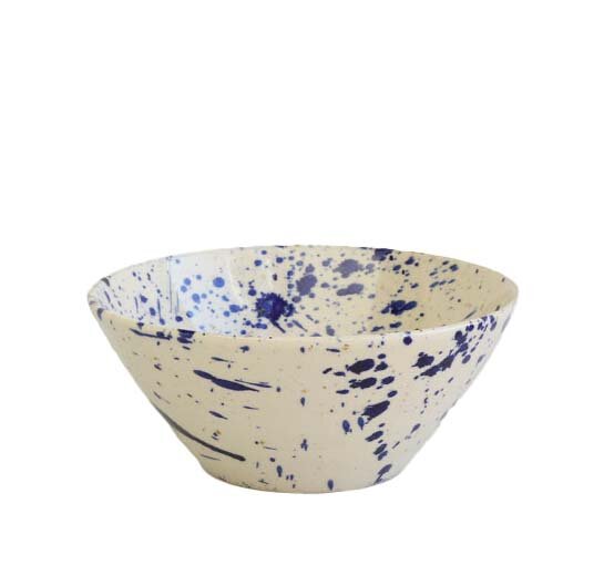 Billede af Bornholms Keramikfabrik - Small Bowl, Blue Splash - 40 cl
