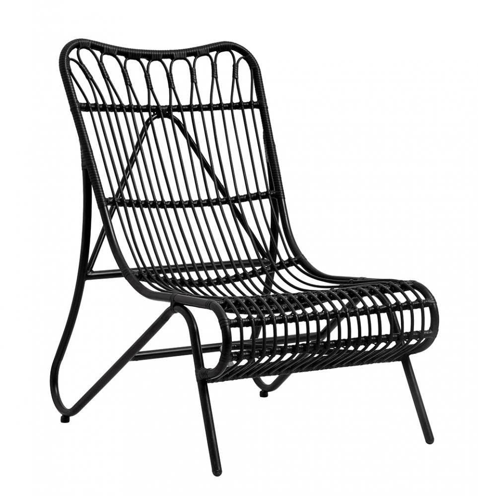 Nordal – Garden kurvestol i flettet polyrattan – sort