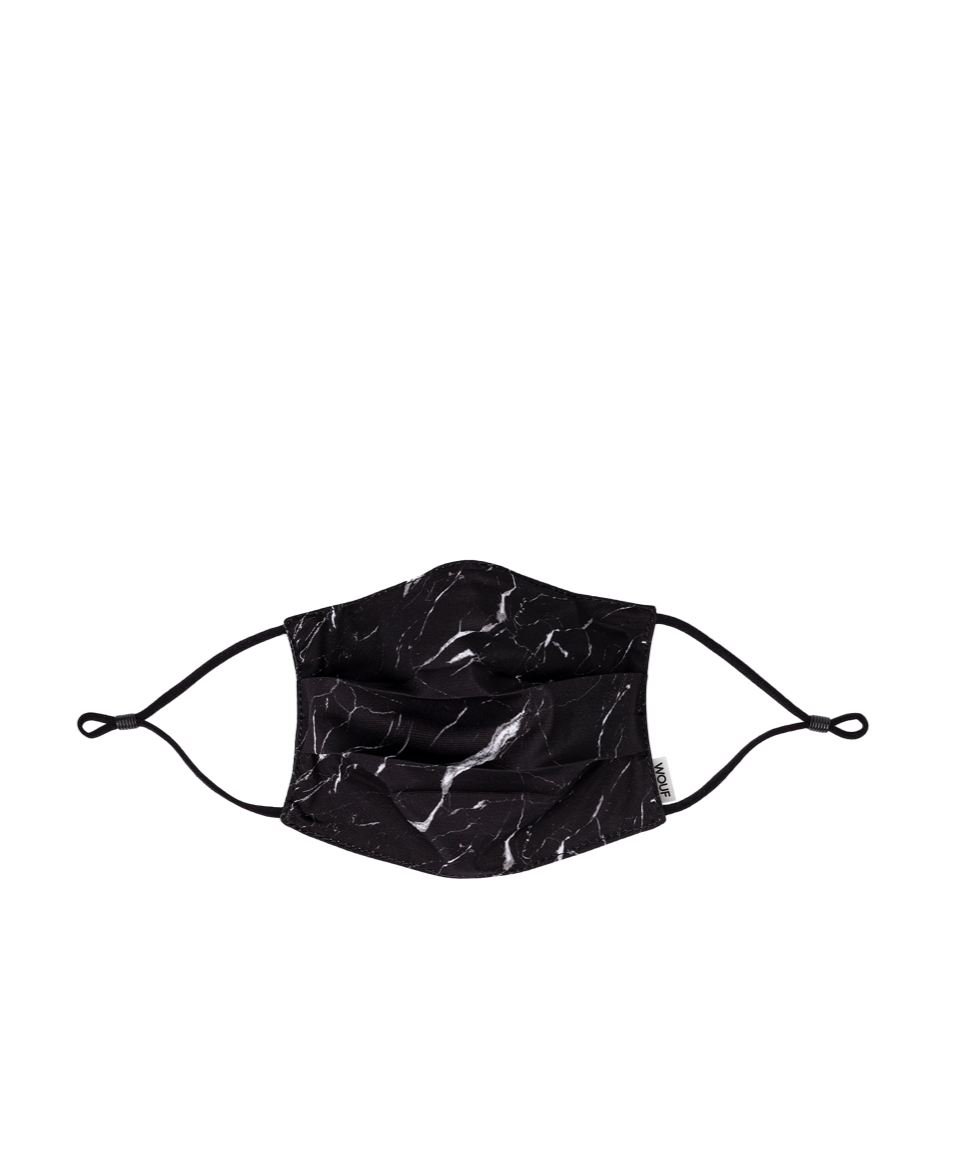 Billede af Wouf - Black Marble mundbind, 2 filters maske - sort