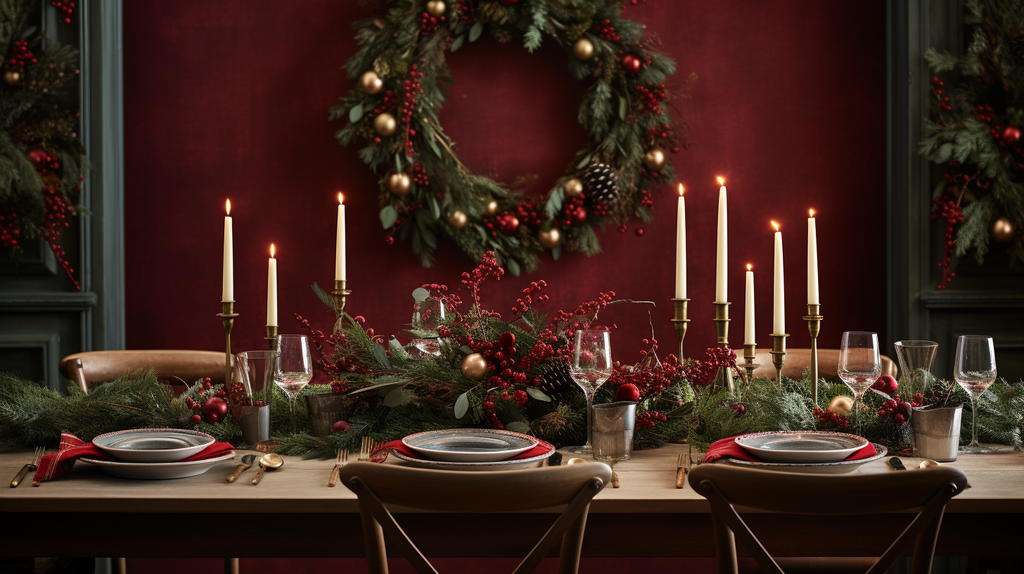 White Christmas Table Runners for Holiday Table Decor