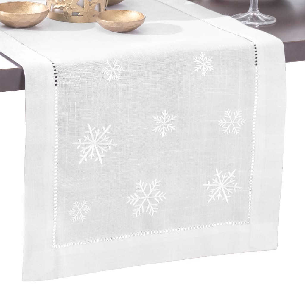 Linen Table Runner Merry Christmas Table Runner Snowflake - Temu