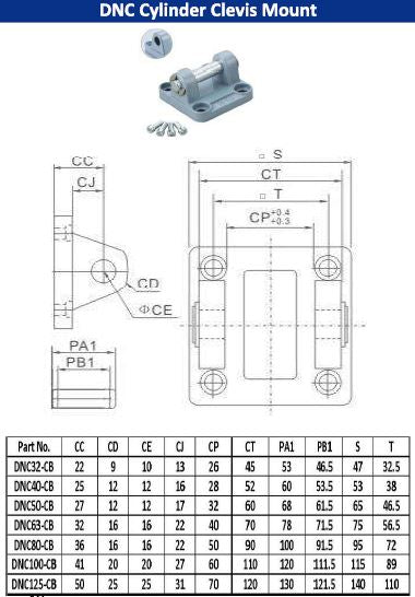 CB Type Clevis Bracket for ISO15552 ISO6431 Pneu tac (Pneumatics-pro) Air Cylinder