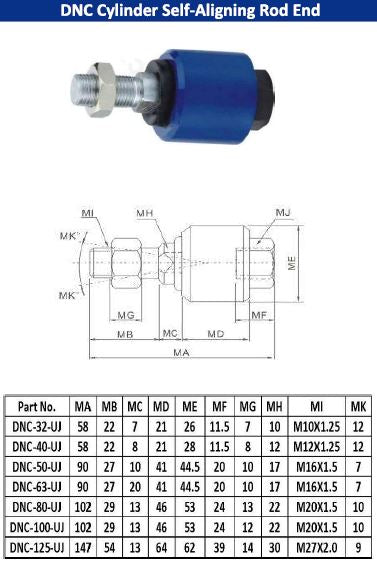 Self-aligning Universal Rod end Coupler for ISO15552 ISO6431 Pneu tac (Pneumatics-pro) Air Cylinder