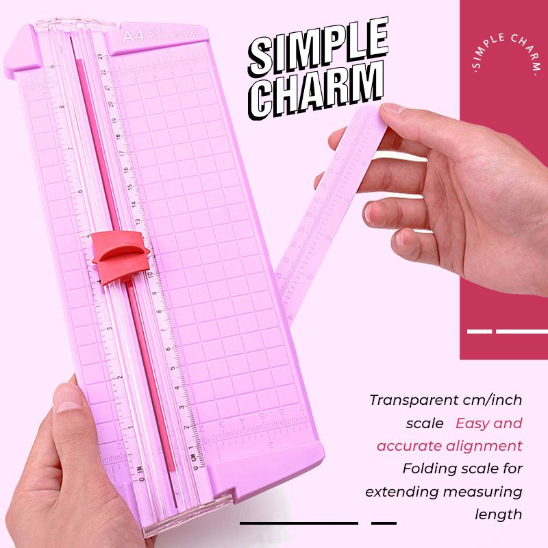 Portable Mini Scrapbooking Paper Trimmer Cutters Guillotine with Pull-out Ruler for Photo Labels Paper Cuttin