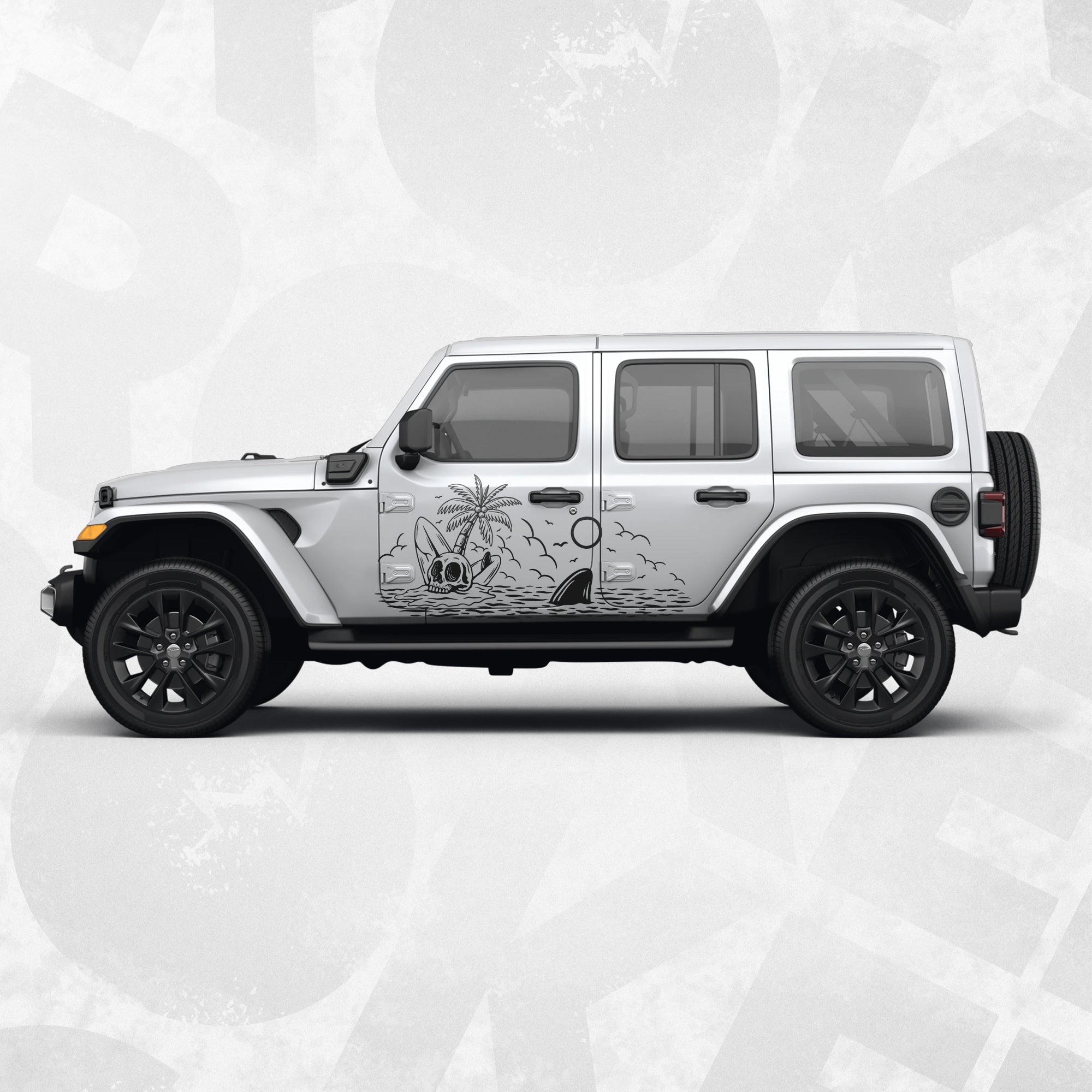 Jeep decal - Skull beach surf graphics – BROKENstickers