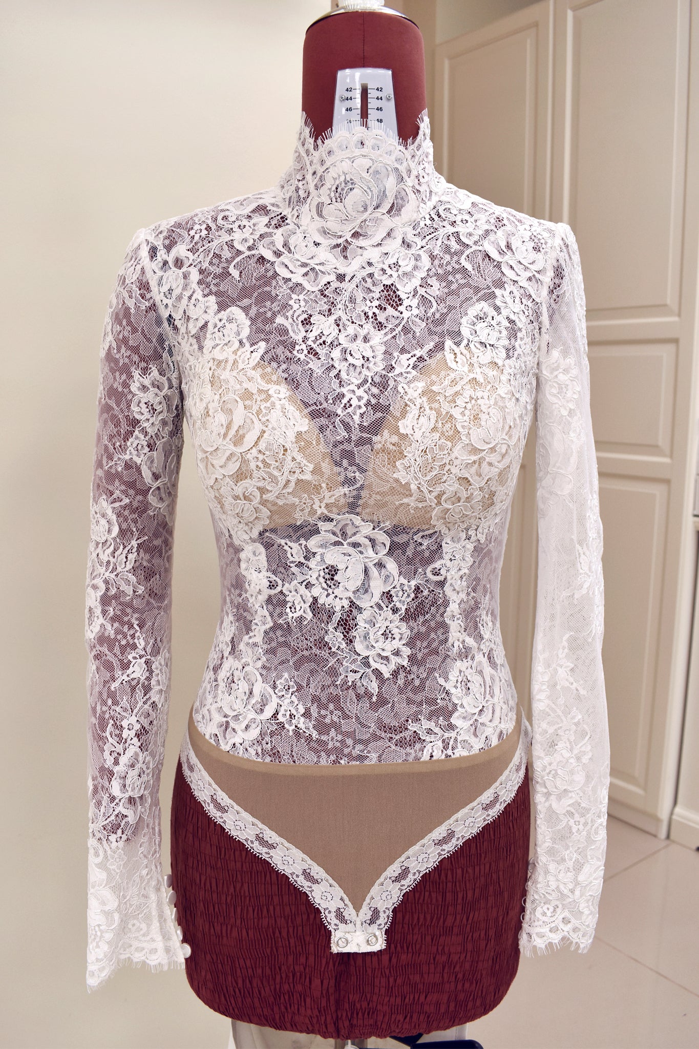 Polina Ivanova Atelier | Lace Wedding Bodysuit | Turtleneck Bodysuit ...