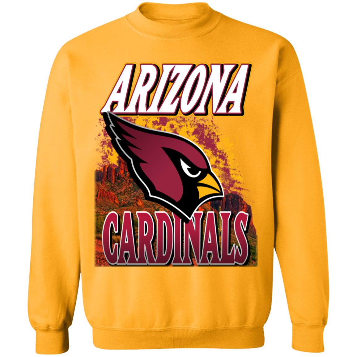 CustomCat Arizona Cardinals Vintage Crewneck Sweatshirt Gold / M