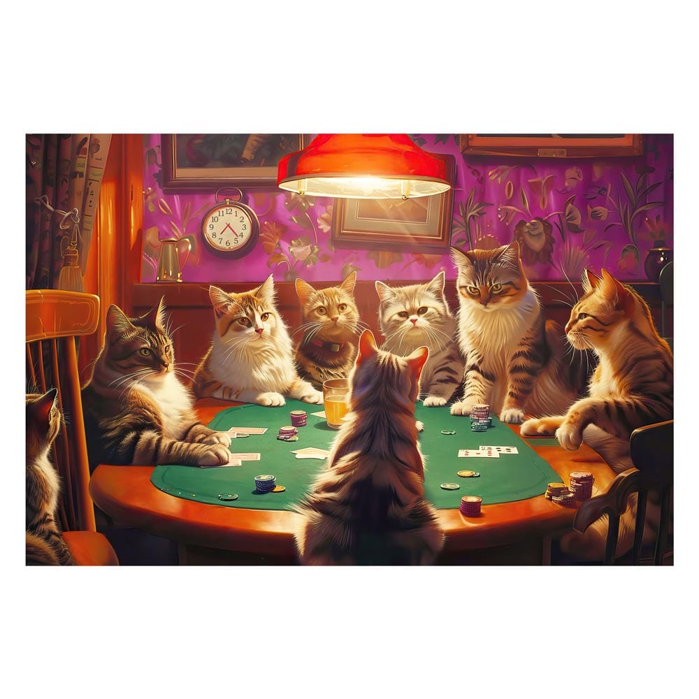 Katzen Spielen Poker - Holzpuzzle - Craft Hub DE product image