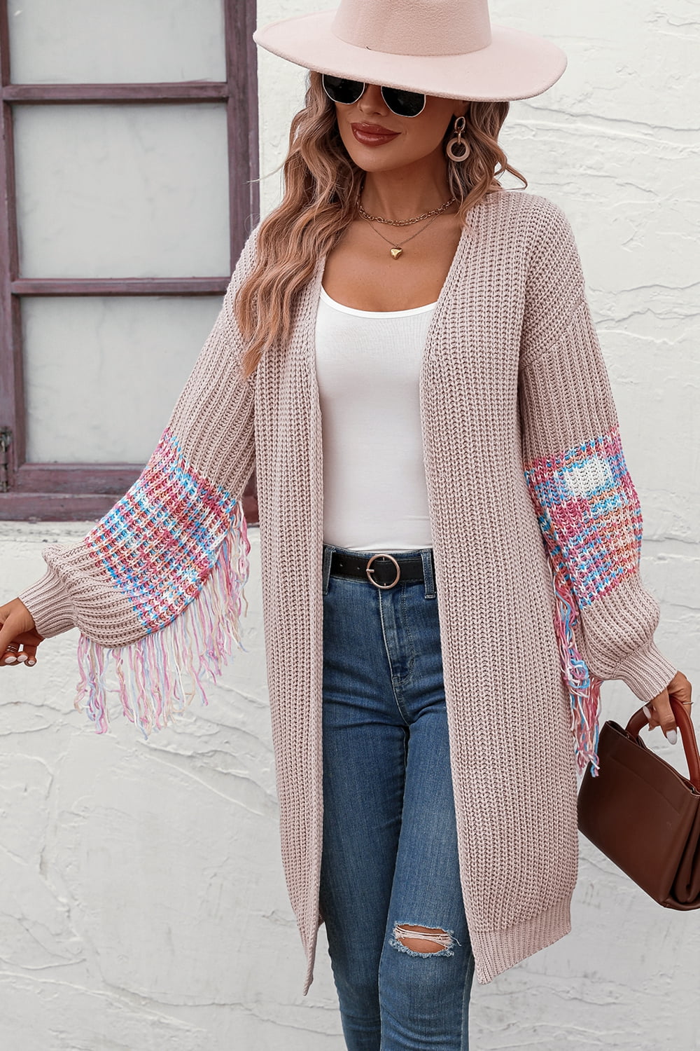 Multicolored Fringe Hem Cardigan – City Girl Threads