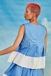 DOUBLE SCOOP Top - Blue/White