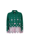 NEW WORLD BORDER Shirt - Green/Pink