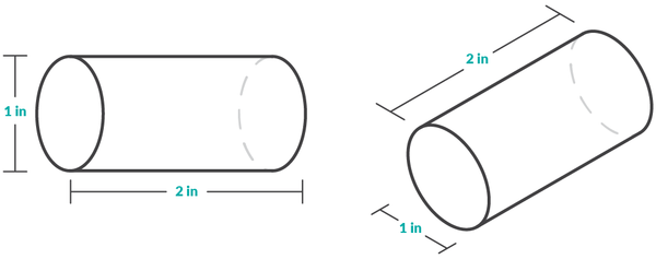 Dry ice pellet size is approximately 2" x 1"