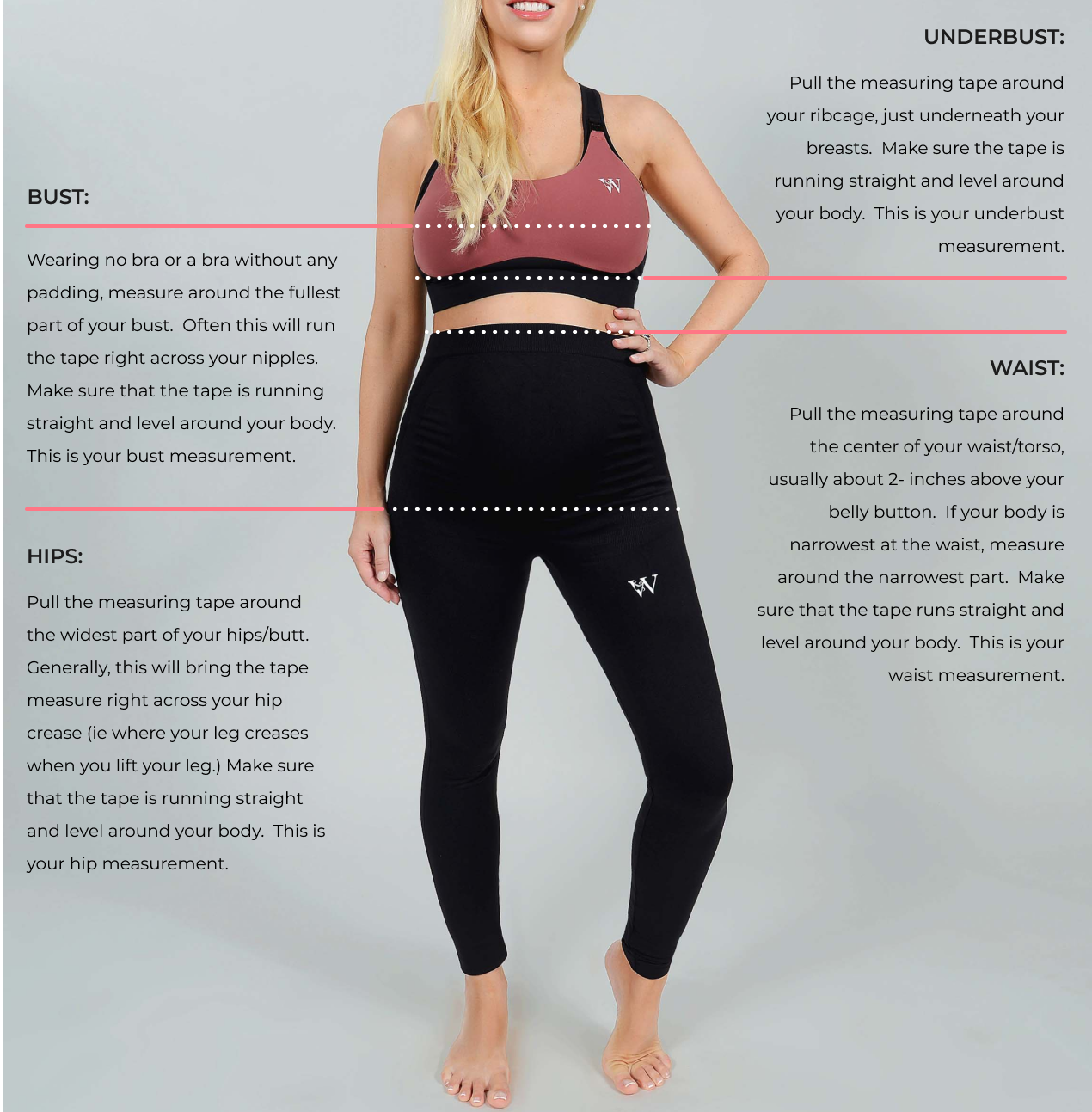 Size Chart MATERNITY BRA & MATERNITY LEGGINGS