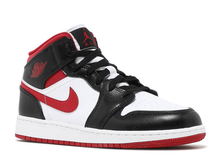 air jordan 1 mid black gym red gs