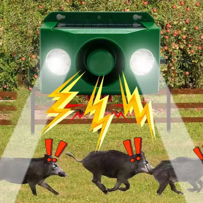 Beast Repellent Solar Warning Lights with Loud Volume Solar Warning Lights for Mosquitoes, Rats, Mice, Wild Hogs, Cats, Dogs, Feral Hogs, Deer Devices