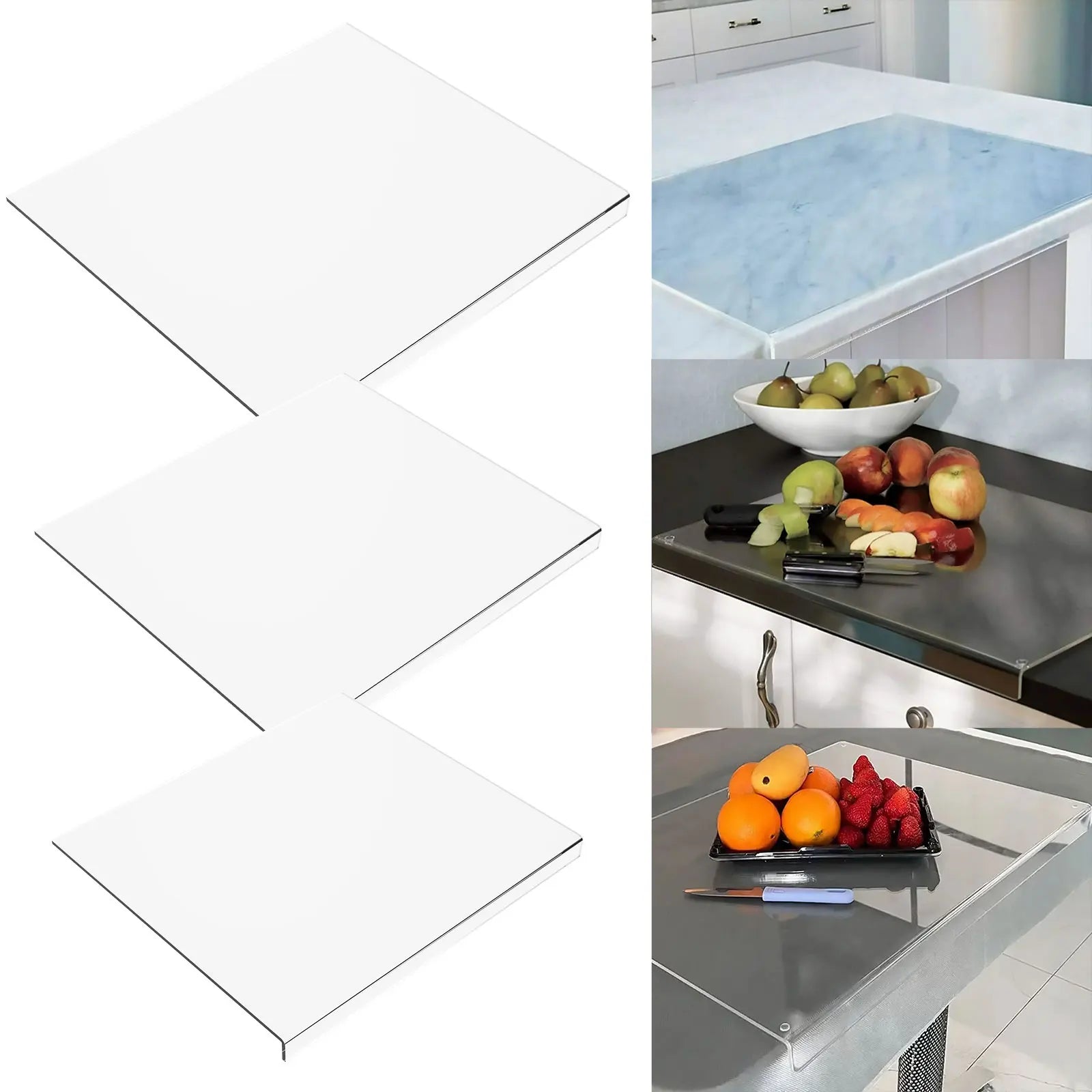 Acrylic Anti-slip Transparent Cutting Board with Lip for Kitchen Counter Countertop Protector Home Restaurant kitchen gadgets