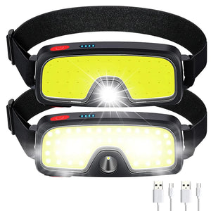 20000lm COB Large Angle Floodlight Full Viewing Angle Headlamp Rechargeable IPX4 Waterproof Outdoor Home Portable Headlamp - usadino
