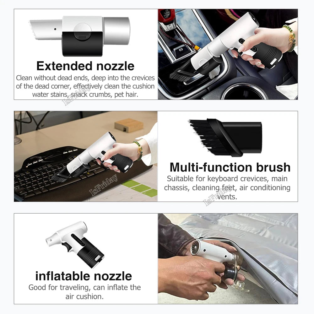 Cordless 120000rpm Mini Turbo Jet Fan Turbo Violent Fan 50M/S Powerful Blower Air Duster Dust Blower 3 Speed Handheld Air Blower