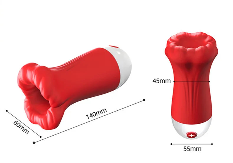 App Remote Control Big Mouth Male Penis Trainer 5D Channel Oral Sex Stimulation Massager Automatic Masturbation Cup