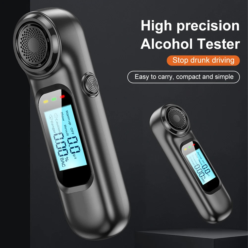 Portable Digital Alcohol Tester Non-Contact High-Precision Alcohol Tester USB Rechargeable Breathalyzer Alcohol Test Tools