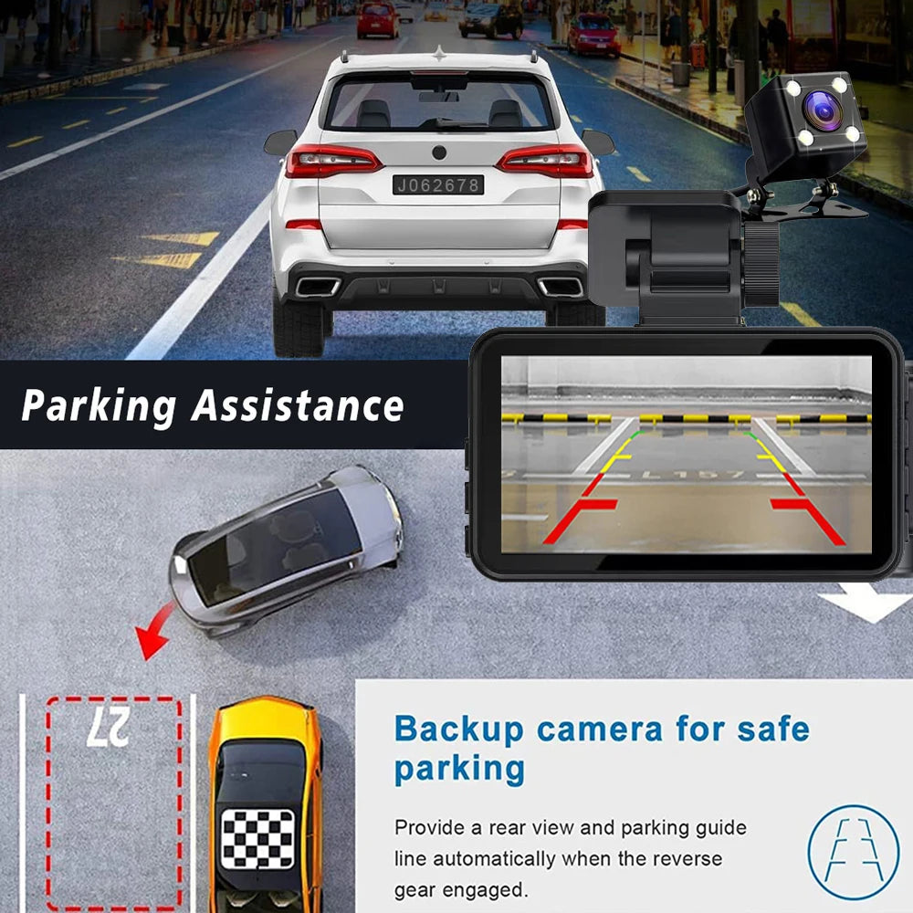 Wifi 3 Lens HD 1080P Car Camera HD 1080p Dashcam DVR Recorder Dash Cam 3 Channel Dash Cam Cabin Len