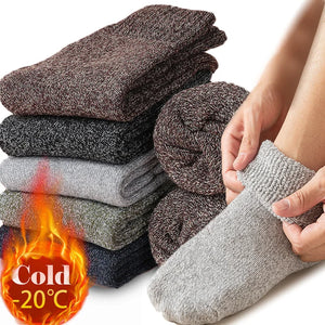5Pairs Winter Thicken Wool Socks Keep Warm Winter Socks Wool Cotton Socks for Man Women - usadino