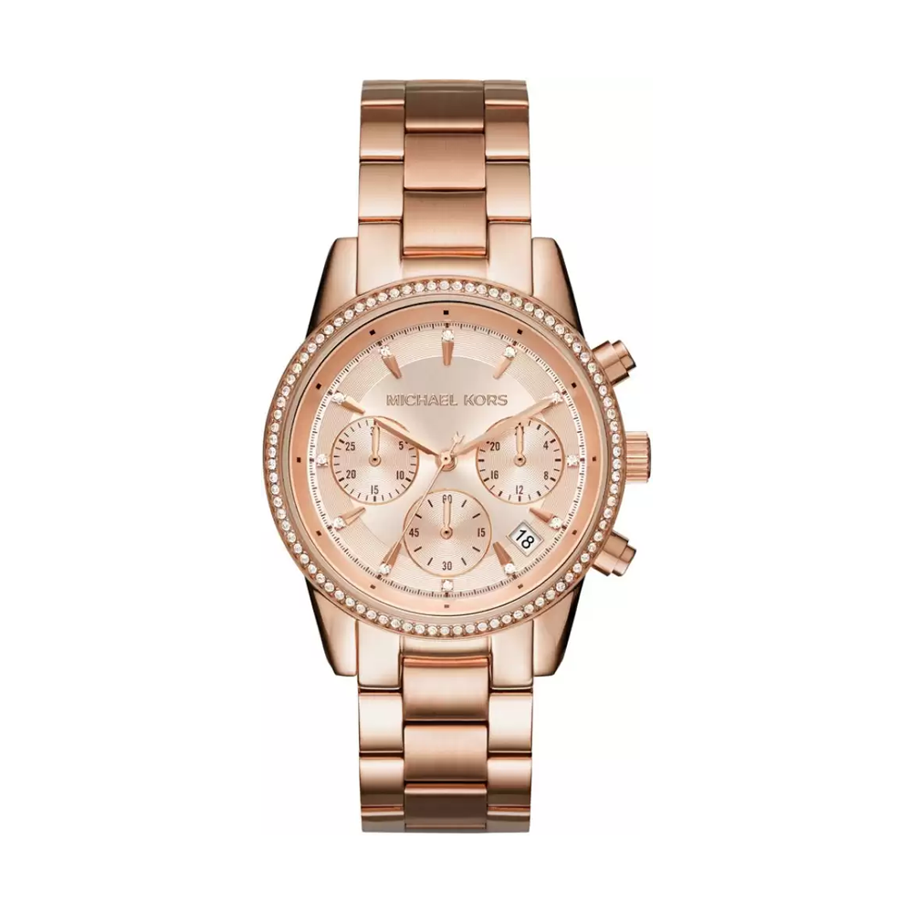 michael kors analog rose dial women's watch