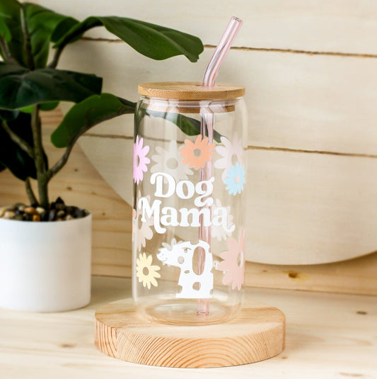 100% Dog Obsessed Glass, Lid + Straw