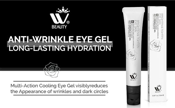 Tired eyes? You'll love W Beauty Eye Gel! It brightens and tightens eye skin for a more youthful look. W Beauty revolutionary eye gel visibly brightens and tightens the delicate skin around your eyes. Anti-wrinkle eye gel help to diminish the look of fine lines and wrinkles while diminishing puffiness and dark circles.  Firm and brighten the delicate skin around your eyes  Dark circles and fine lines can make you look tired and much older than you really are. But with our Eye Gel, you can diminish their appearance and look more awake and refreshed.  Look no further than Anti-wrinkle eye gel. W Beauty unique formula contains a blend of natural ingredients that help to tighten and brighten the skin. Eye gel also has anti-aging properties which help to reduce the appearance of fine lines and wrinkles. Use it daily to see results!