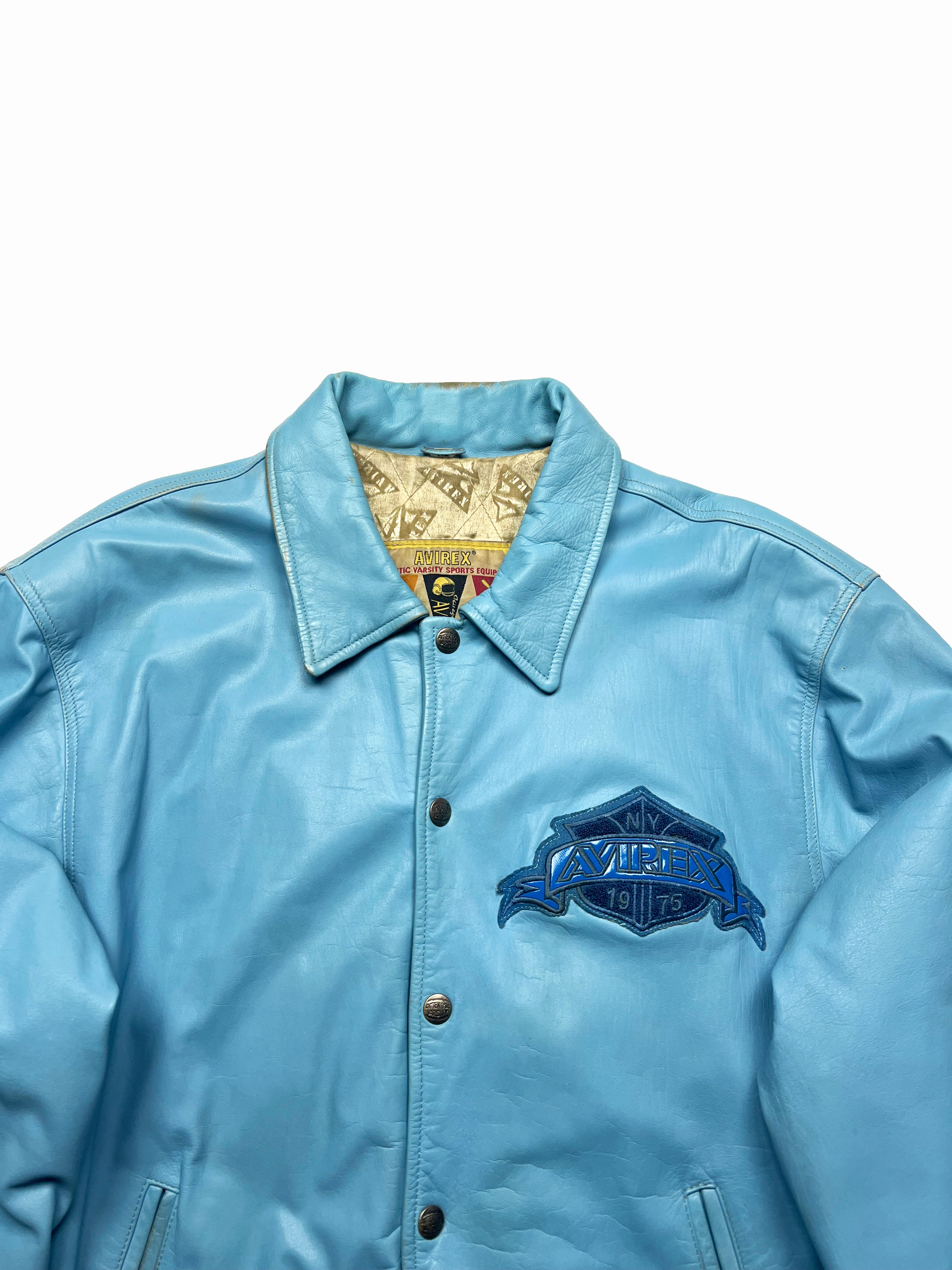 Avirex Baby Blue Leather Jacket 90's – Sekkle