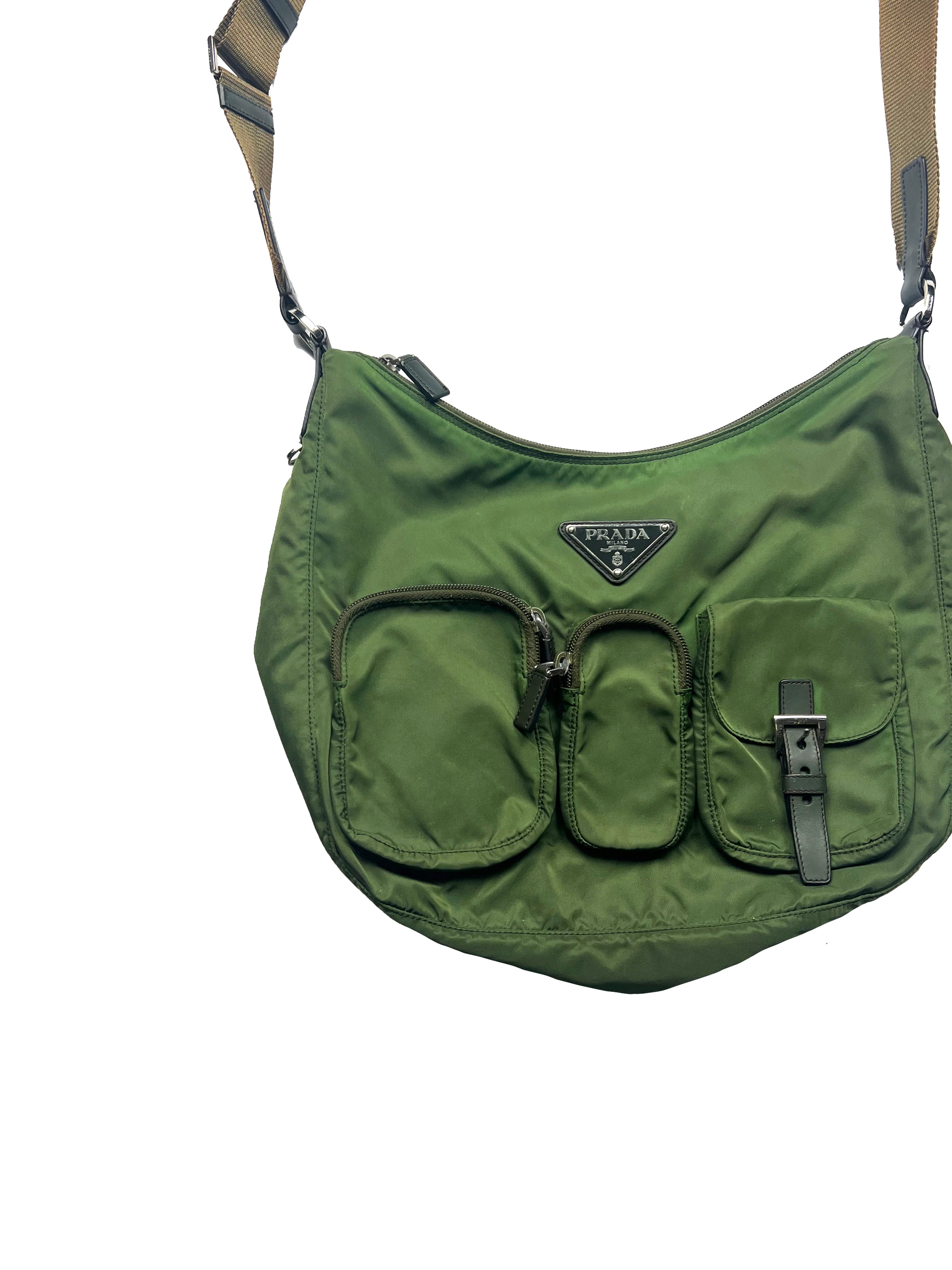 Prada Milano Green Multi Pocket Side Bag 2006 – Sekkle