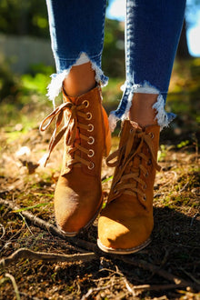 Cobblestone Streets Lace Up Booties