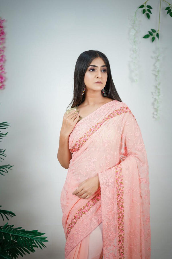 Find Pretty Orange Blouse Designs For Sarees Here • Keep Me Stylish | Saree  blouse designs, Sari blouse designs, Long chiffon blouse