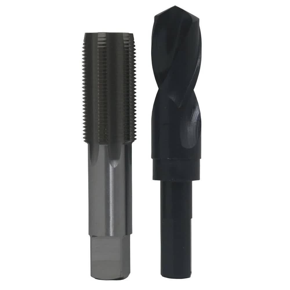 1-1/2x22-12 HSS Plug Tap and 1-27/64x22 HSS 1/2x22 Shank Drill Bit, Qualtech