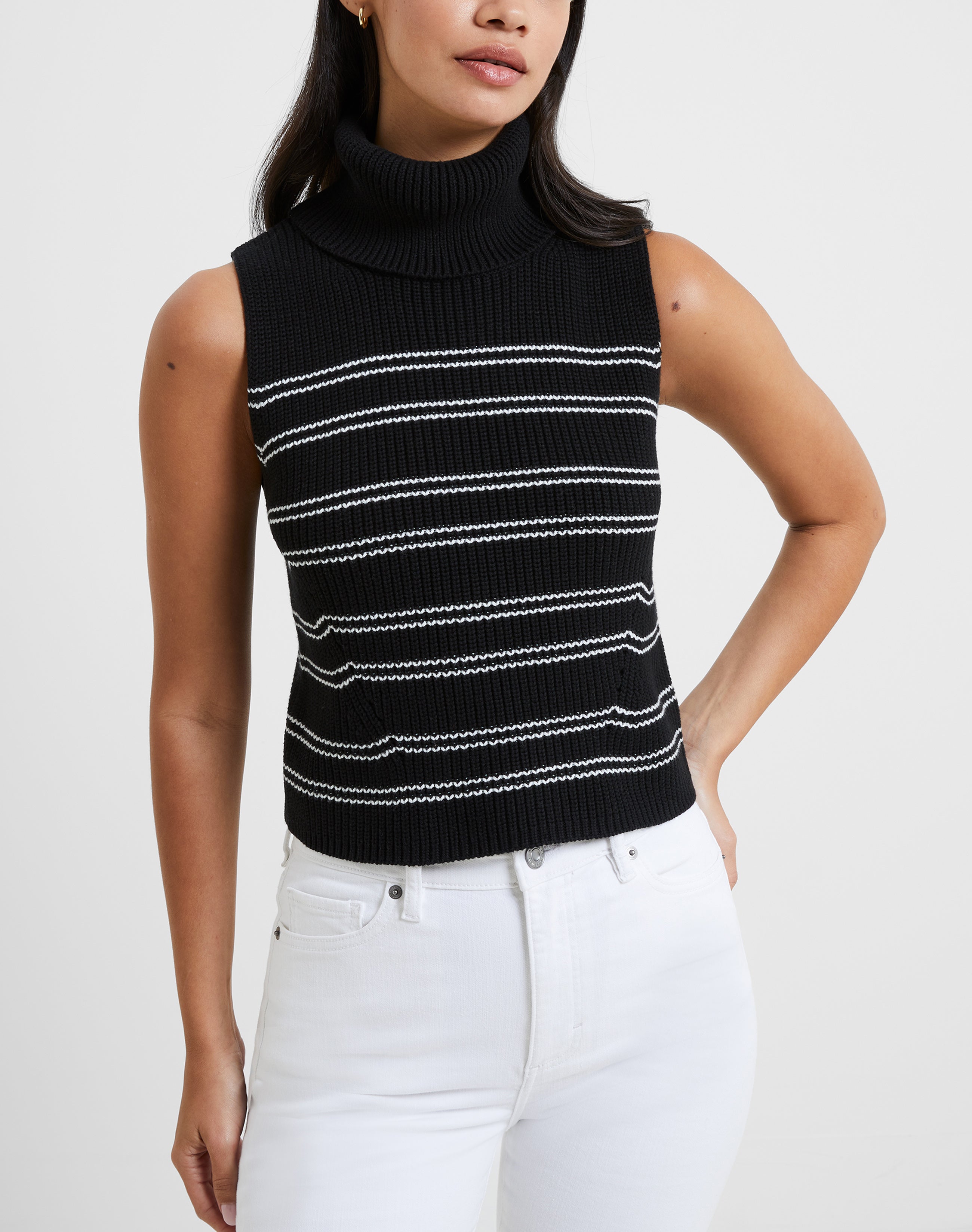 FRENCH CONNECTION Mozart Sleeveless Turtleneck Sweater