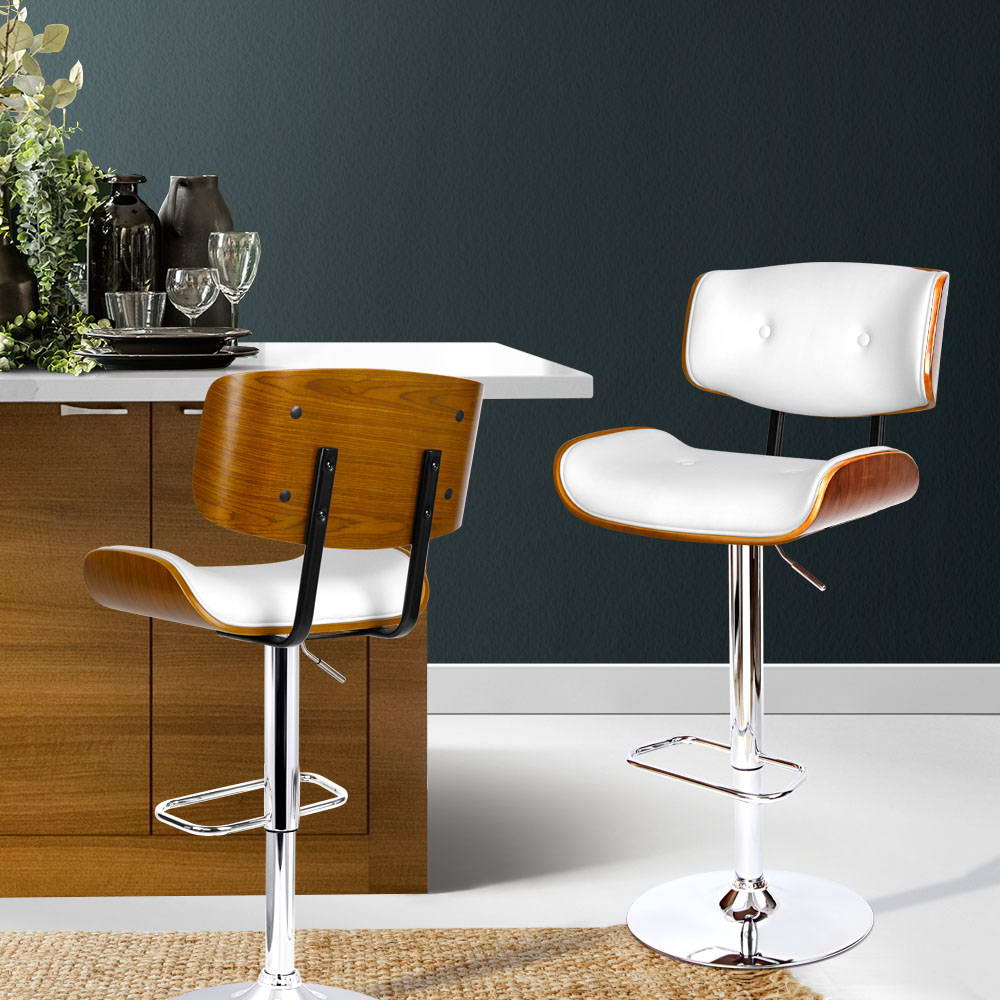 Jordan (Single) Bar Stool with Chrome Base - White - Image 8