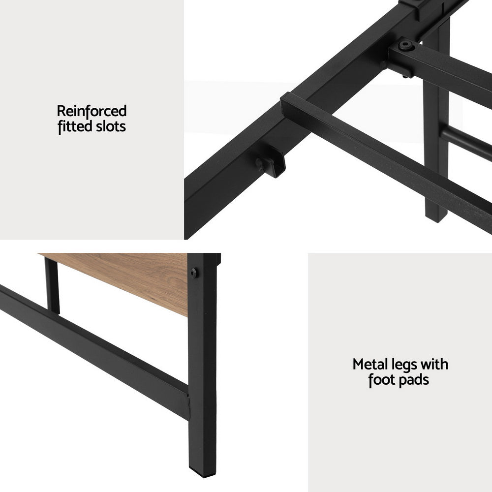 Tacoma (Queen) Metal Bed Frame - Black & Brown - Image 5