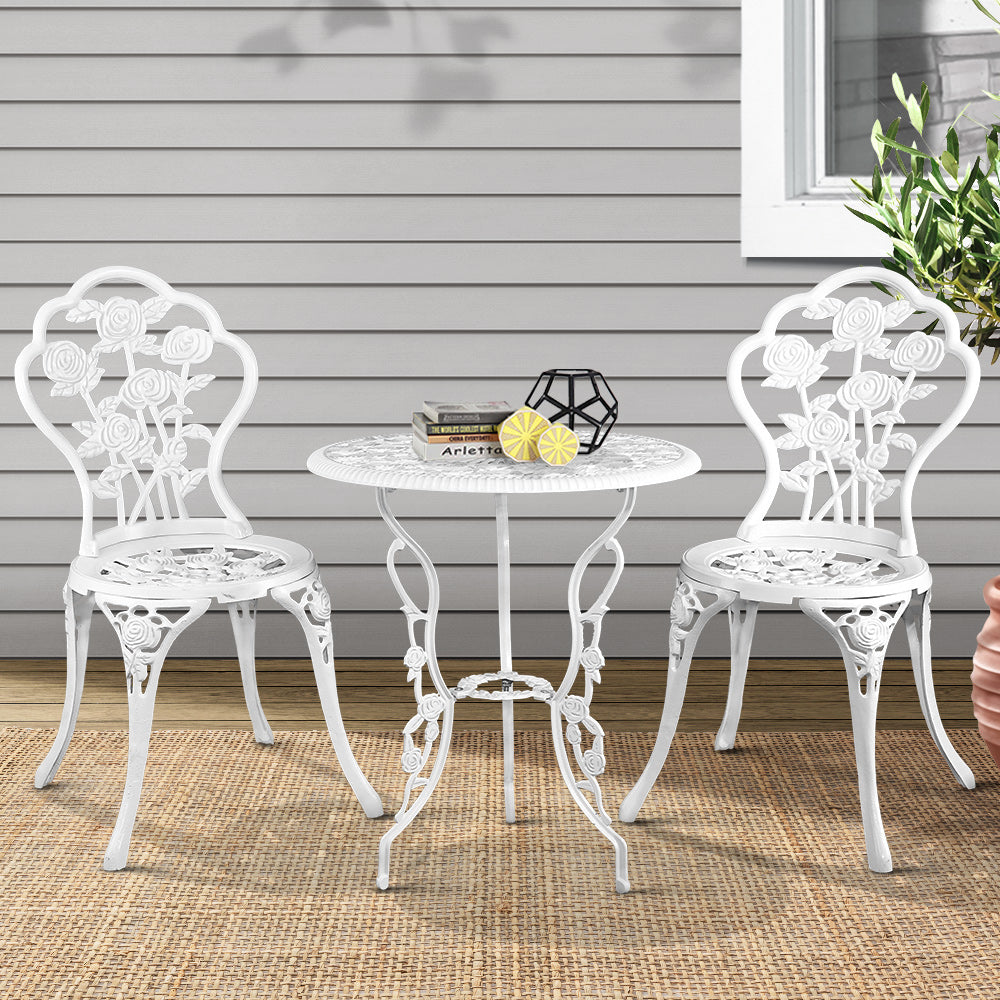 rose patio bistro set