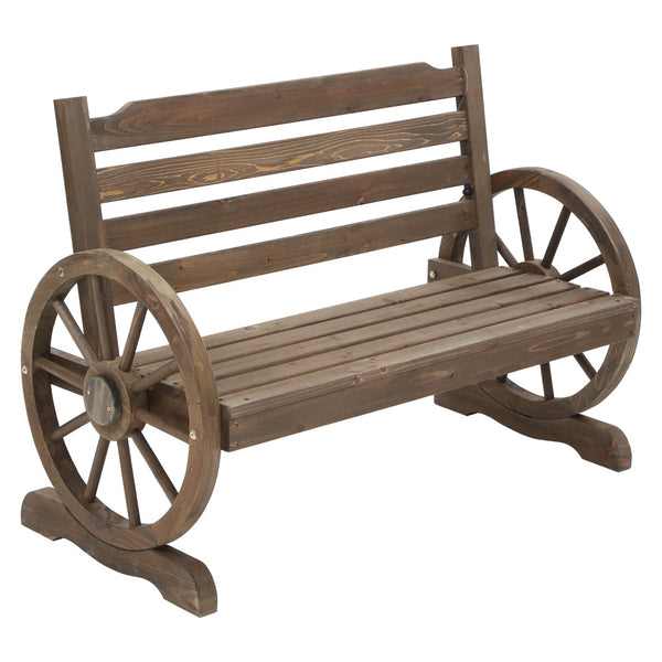 wagon wheel bench 2 seater