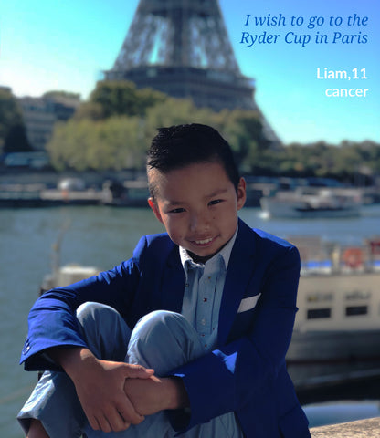 Liam, 11, Cancer, says, "I wish to go to the Ryder Cup in Paris."