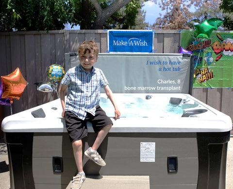 Charles, 8, bone marrow transplant, says, "I wish to have a hot tub."