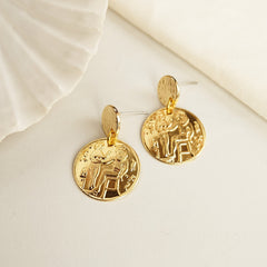 Egyptian Coin Hieroglyphic Earrings