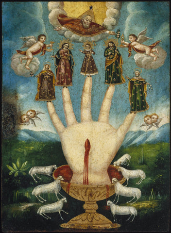 Mano Poderosa 13th century oil on metal. Brooklyn Museum