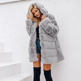 fur layered long coat