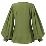 lantern sleeve sheath blouses